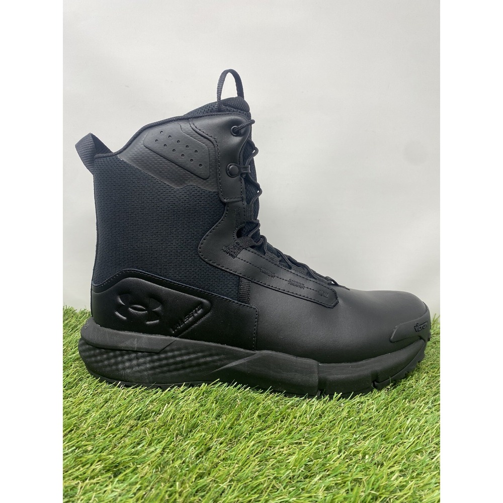 Under Armour UA Black Charged Valsetz Side-Zip Waterproof Duty Boots Men Size 12